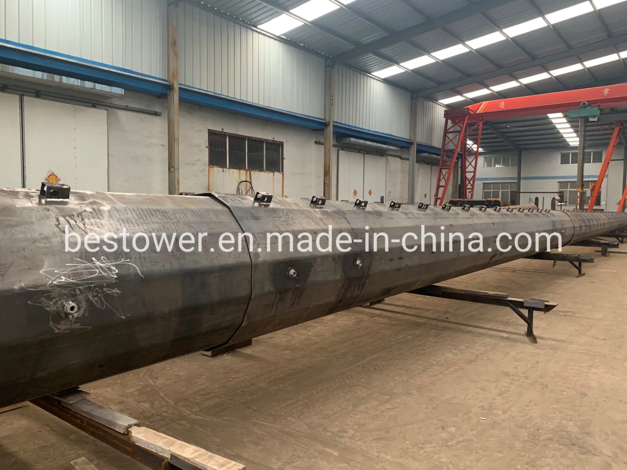 Prefab Galvanized Tubular Steel Structure Monopole Transmission Tower