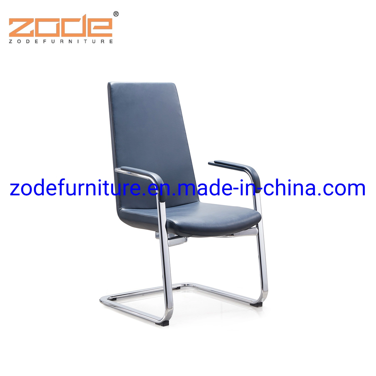 Zode Hot Sale High End Leather Conference Staff Visitor Waiting Chair Office Furniture Solid Wood Chair Executive Leather Operative Chair