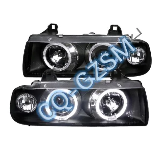 Auto Parts Car Lighting Head Light/Lamp for BMW E30/E32/E34/E38/E39/E60/E90/E66/E65/F01/X5/X6/E70/E71/E81/E87/F35/Mini Cooper Crastal/LED/Black/White/Red/Yellow