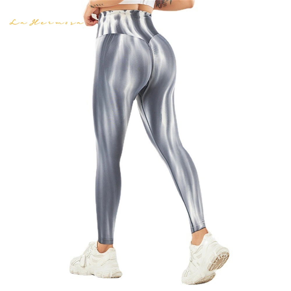 Mujeres Yoga Pants Aurora cintura alta Elastic Buttock elevación Leggings Traje de chándal pantalones ajuste ceñido Fuerza elástica ropa de fitness Zjyj0246