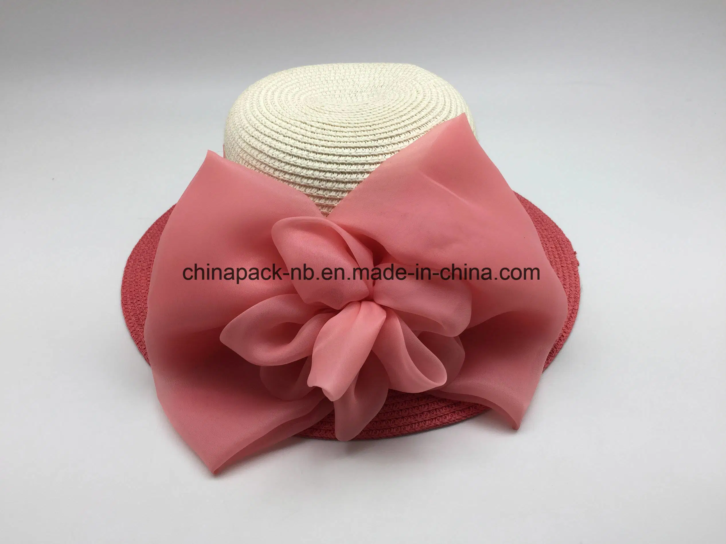 2 Color Paper Braid Big Flower Bucket Hats for Women