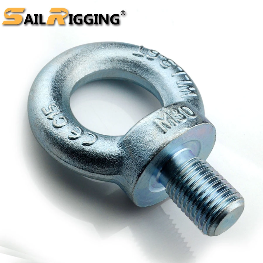 High Strength Carbon Steel Drop Forged Galvanized Lifting Eye Bolt DIN580 Hardware Rigging