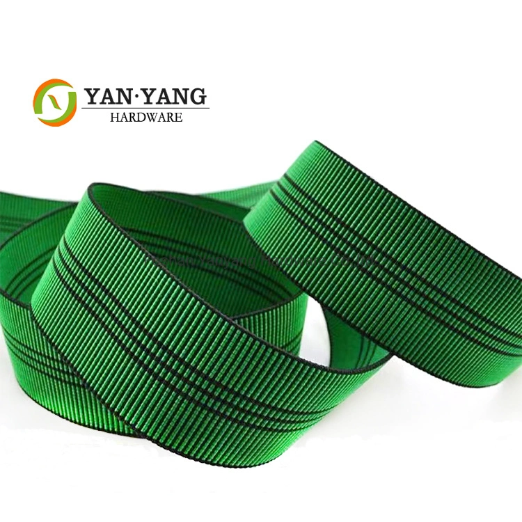 Durable Furniture Accessory Sofa Tension Belt 5cm Elastic Webbing in Green Color