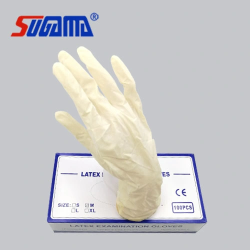 Factory Price Latex Exam Gloves Powder Free Powdered