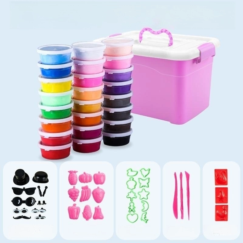 Ultra Light Clay Multi-Color Non-Toxic Rubber Storage Box Set Children's Toys