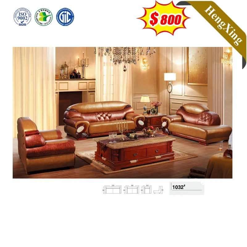 Couleur marron 1+2+3 places ensemble canapé en cuir d'Antiquités Meubles de salle de séjour un canapé