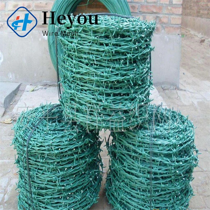 12.5 Gauge 18 Gauge Large Stock in PVC Coated Barbed Steel Wire Double Twisted Razor Barb Wire Mesh