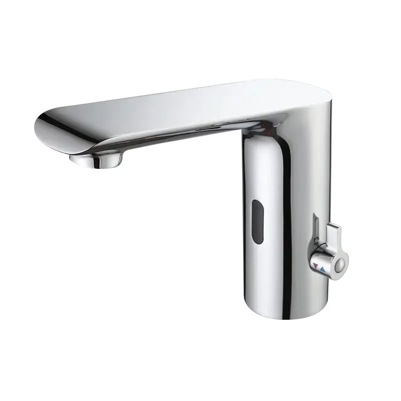 Deck Mount Water Tap Automatic Infrared Sensor Faucet Touch Hands Free Inductive