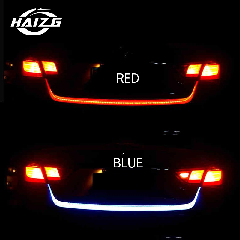 Haizg 120cm Car LED Flash Light Turn Signal Warning LED Strip Rear Trunk Light Stop Brake Tail Lights