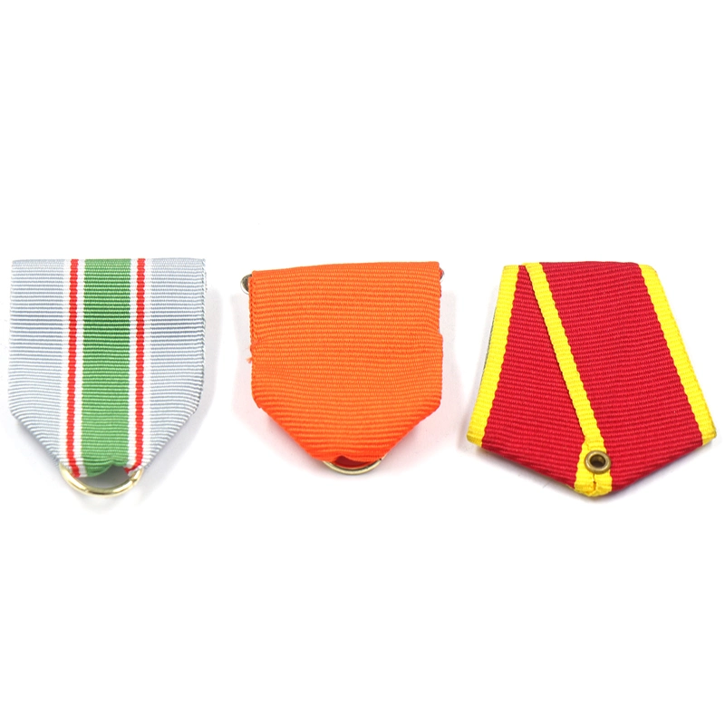 China OEM Factory Custom Made Craft Medallion and Parts Accessory Manufacturer Customized Wholesale/Supplier Striped Nylon Medal Ribbon