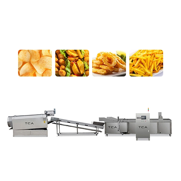 TCA High quality/High cost performance Electric Gas Automatic Cassava Dough Ball Potato Chips Continuous Frying Machine Price