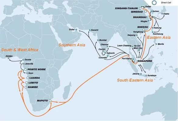 L'expédition à Abidjan/Tema/Lome/Lagos/Douala/Alger à partir de Shanghai et Ningbo/Shenzhen