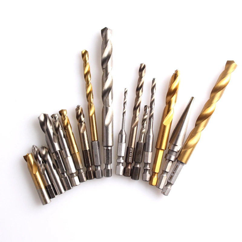 5 PCS Hex Shank Titanium Twist Drill Bit Set