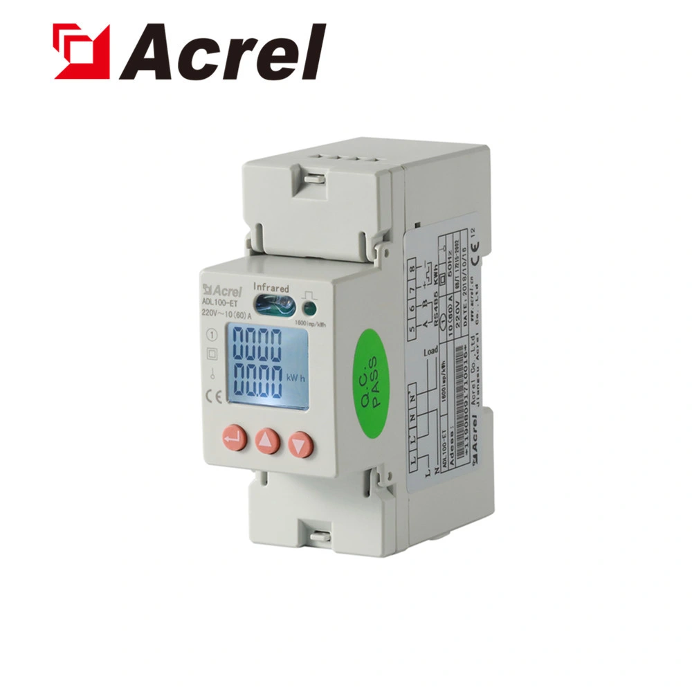 Acrel Adl100-Et/CF 10 (60) a AC 220V Single Phase Active Positive Reactive Energy Subentry Measuring DIN Rail Energy Kwh Meter with RS485 Modbus Multi Tariff