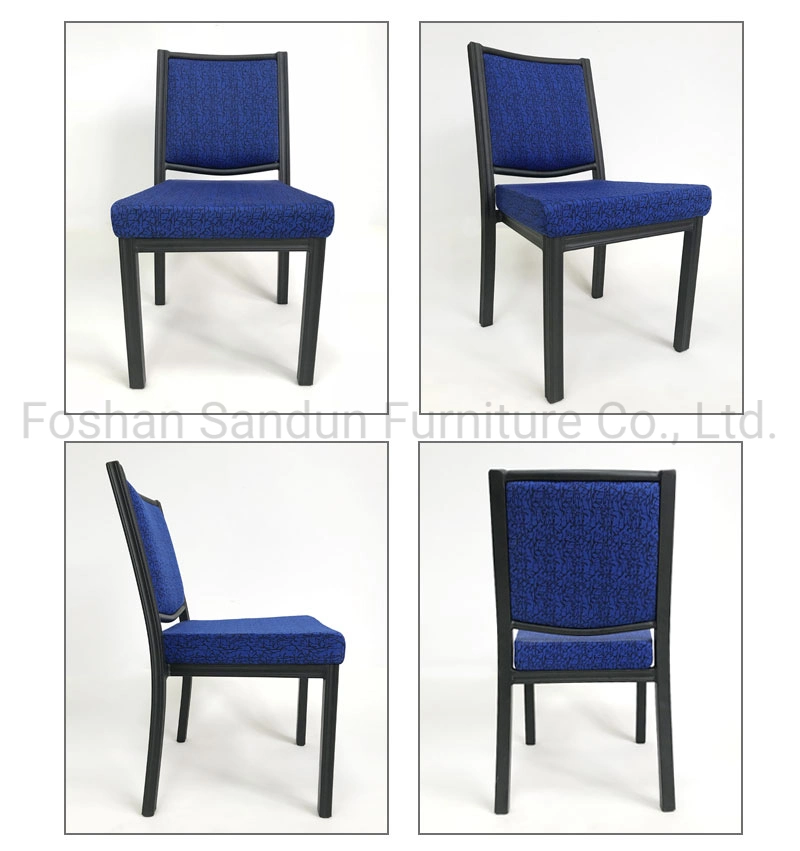 Hot Sale Hotel Restaurant Wood Grain Imitated Metal Aluminum Iron Chair Dining Furniture