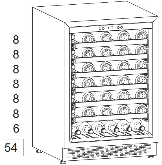 135L 54 botellas nevera de vino de una zona para uso doméstico o comercial Más frío