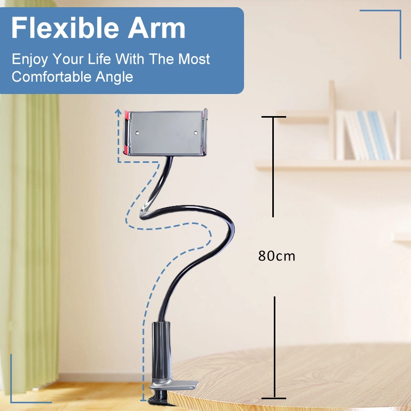 DIY Free Rotating Gooseneck Bed Cell Phone Stand Holder Long Arm Phone Mount for Desk