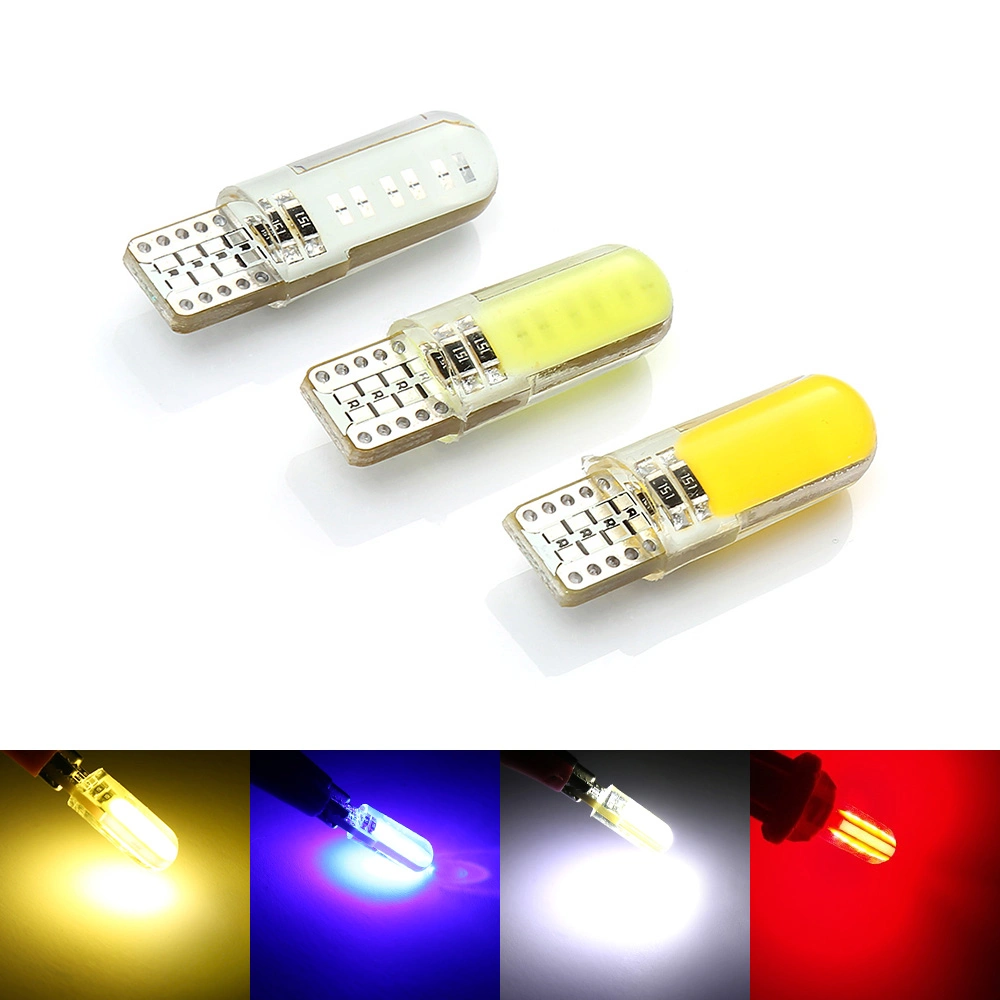 Auto LED W5w LED Bulbs White 194 168 501 12chips COB Silicone Shell Car LED Headlight Lights Super Bright Turn Side Lamp 12V