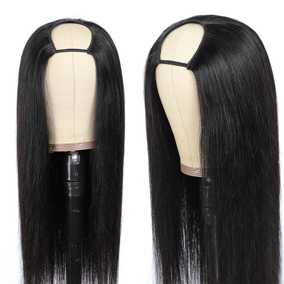 Straight U Part Wig 150% Density Natural Brazilian Human Hair Long Wigs Brazilian Straight Wigs Non Lace No Glue for Black Women 10-30inch Wig