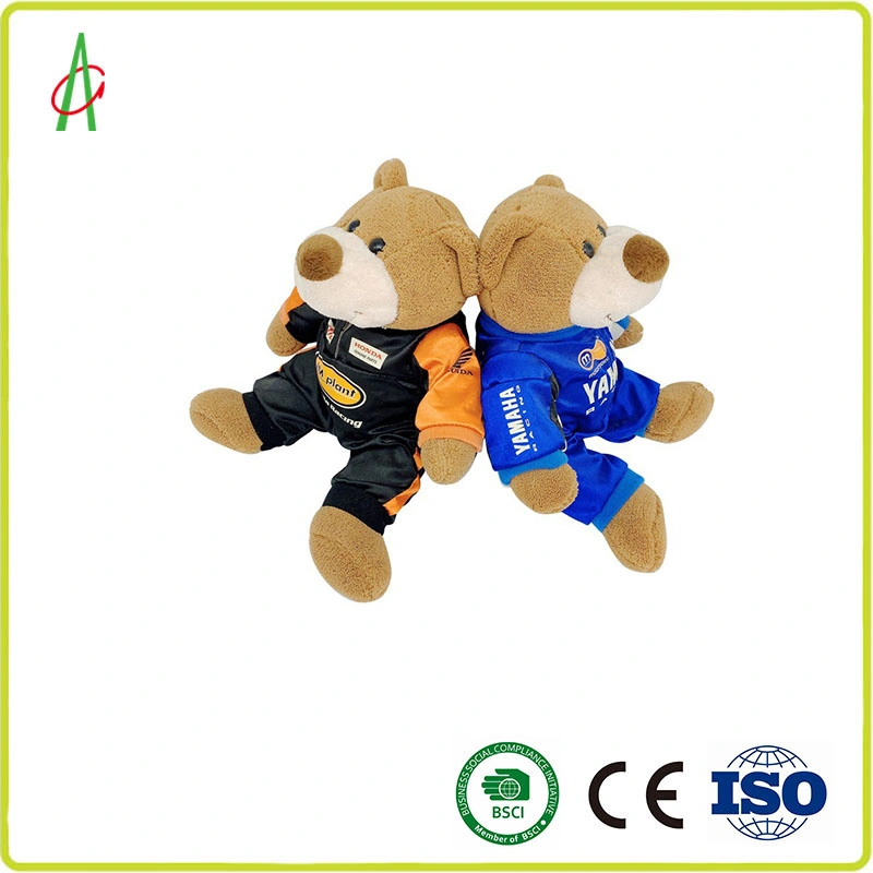 Novo fato de ciclismo personalizado Creative Plush sitting Toy Racing Oferta Urso de Teddy