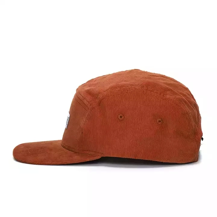 Personalizar el comercio al por mayor de estilo retro Vintage de alta calidad Pana Panel Personalizado 5 Campamento ejecutando Gorra sombrero