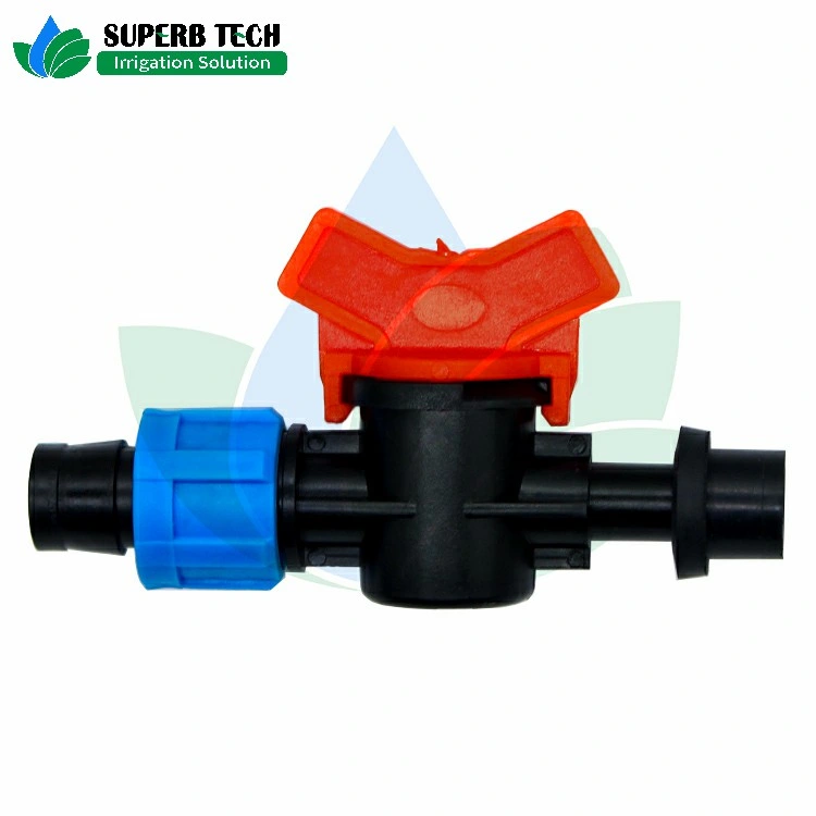 Irrigação agrícola conector de tubo de gotejamento de plástico Mini válvula de controlo de água
