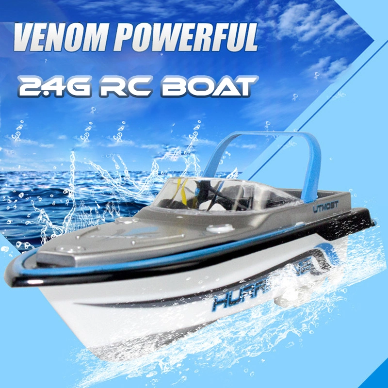 2.4G Mini Barco Deportivo de Control Remoto de Alta Velocidad Juguetes de Barco Modelo de Control Remoto para Niños con Luz Juego de Barco de Agua de Verano Alta Velocidad RC Boat