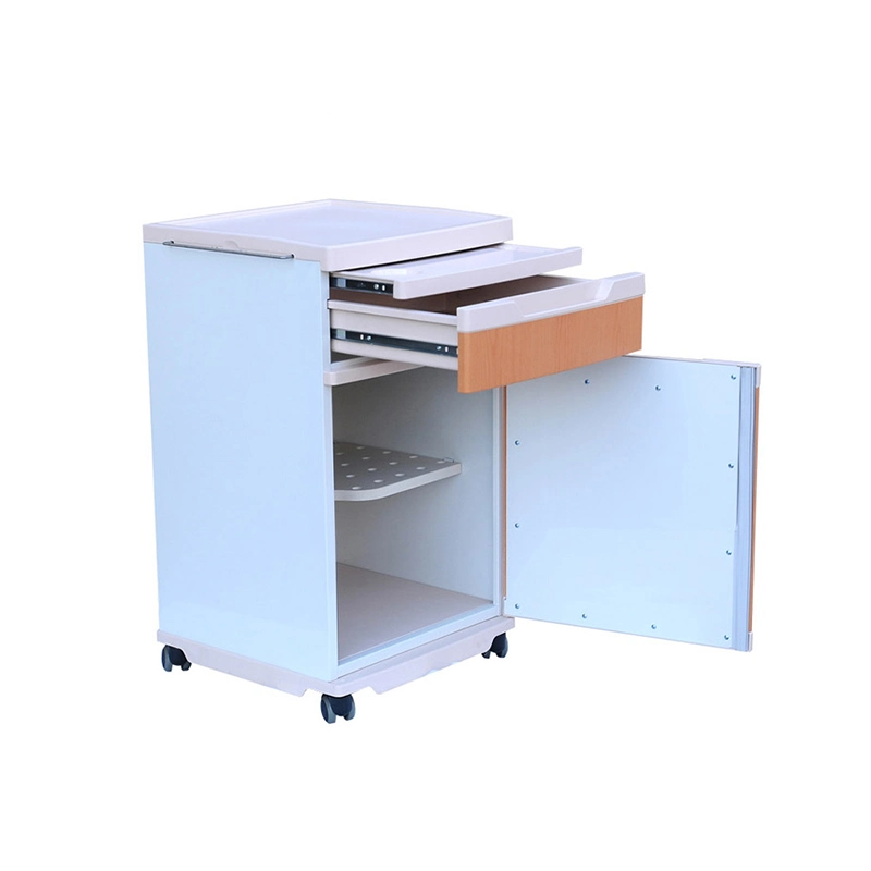 Chinese Medical Furniture Manufacturer Medical ABS Plastic Hospital Bed Side Lockers Tables Drawer Cabinet