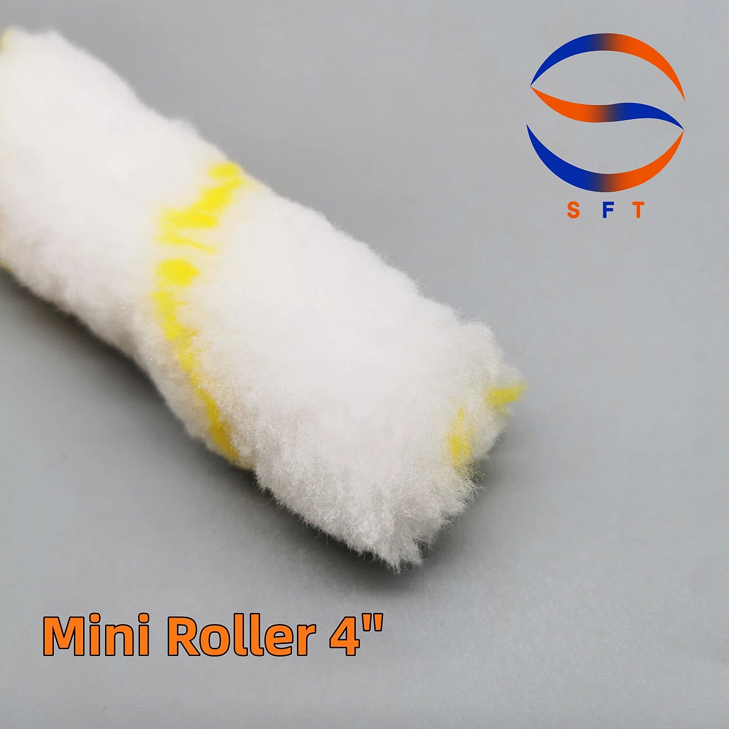 Roller Sleeves White with Yellow Stripe 30mm X 100mm for Epoxy Painting