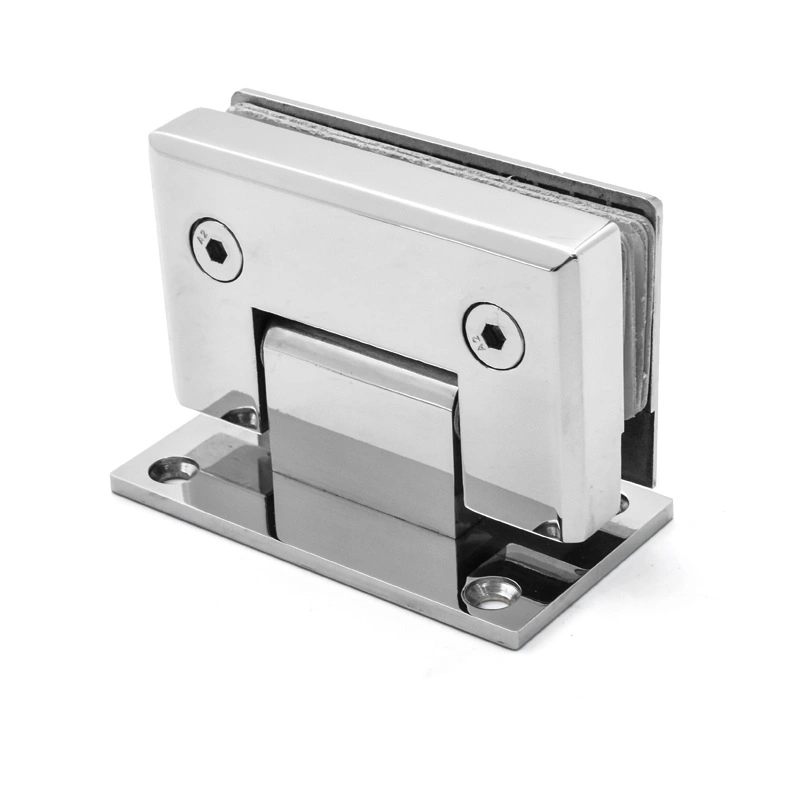 Custom Hardware Hinge Stainless Steel Zamak Thickened Shower Hinge Glass Hardware in Chrome Frameless Glass Door Hinge for Bathroom