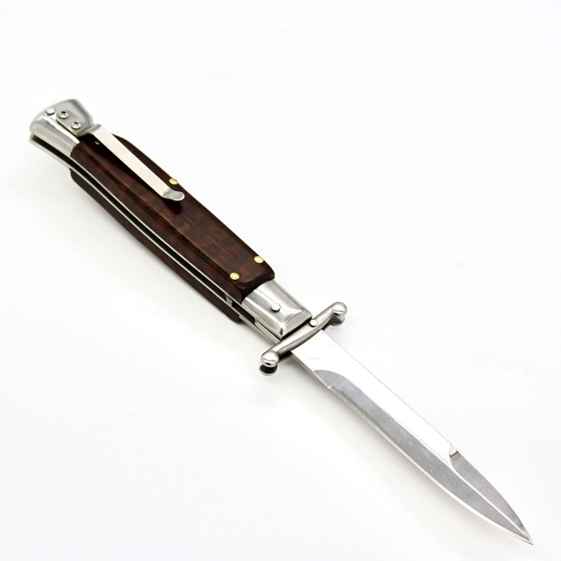 9'' T-One47 Swinguard Automatic Otf Knife Stainless Steel Knife Wood Handle