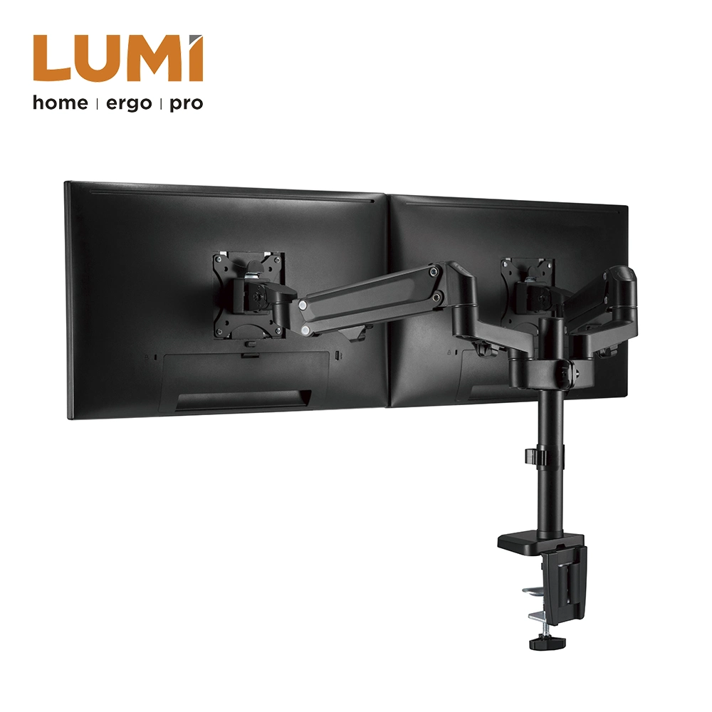 China Wholesale/Supplier Dual Monitors Lift Engine Arm Mount Heavy-Duty Desk Mount Aluminum Gas Spring Monitor Arm