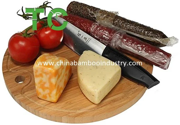 Hot Selling Round Bamboo Cutting Board Chopping Boards Solid Wood Cutting Board with Hole