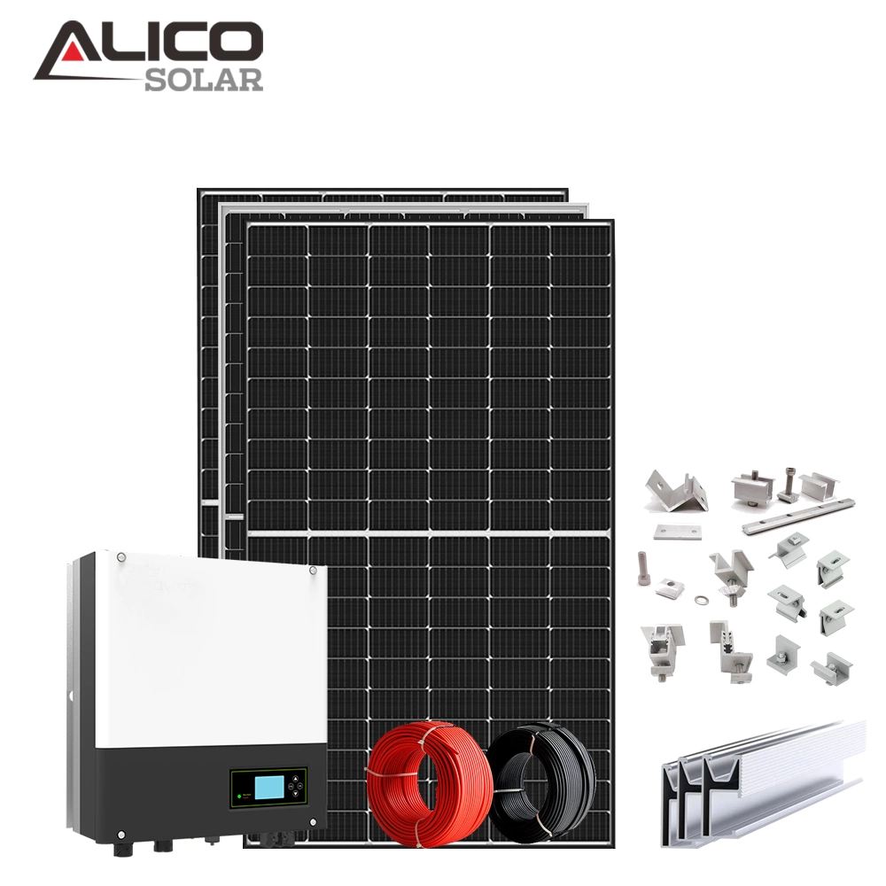 Alicosolar Solar Energy Power Panel System komplett 100kw 3 Phase 200kW 500kw auf Grid Hybrid industrieller kommerzieller Einsatz mit Batterie