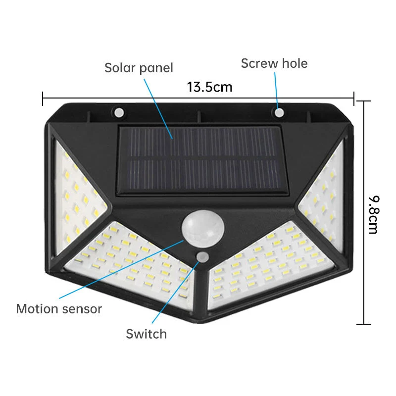 Agrandir Comparesharehigh Imageadd à prix bon marché en plein air La qualité de l'énergie solaire lampe de jardin 100 LED étanche le capteur de mouvement mur solaire Feux de jardin