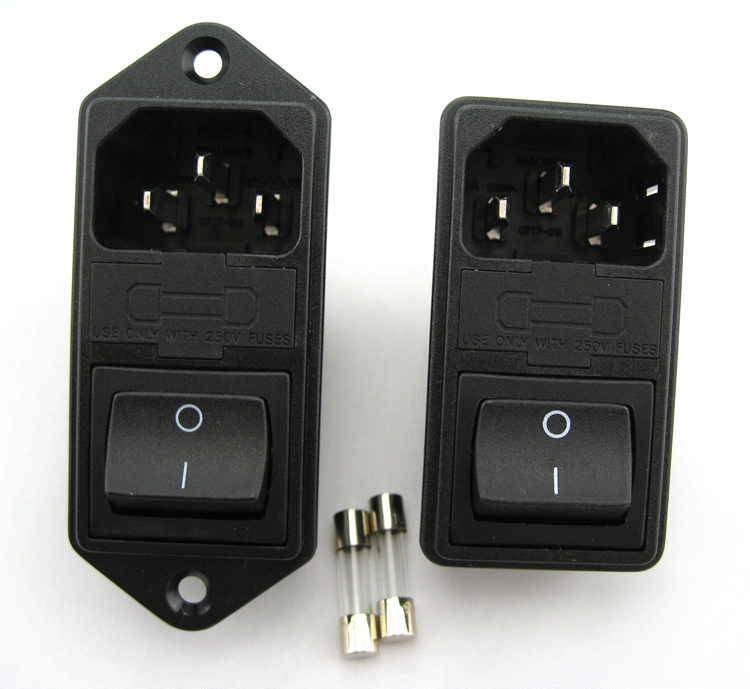 Power Fuse Holder Switch (DPST) AC Power Socket Suitable for Lamps with UL CE Rosh