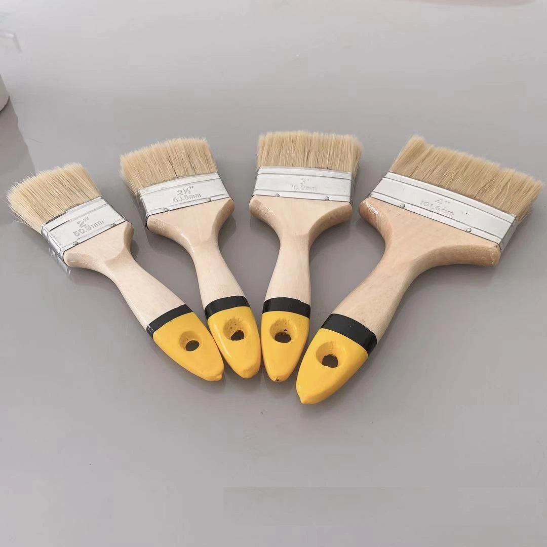 Good Quality Bristle Paint Brush Wooden Handle Brush in Factory