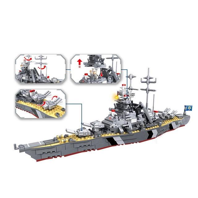 Woma Toys Manufacturers Battleship Model War Fleet Ship Battle Ships Model Educational Building Blocks Puzzle Game Toy DIY Children Toy