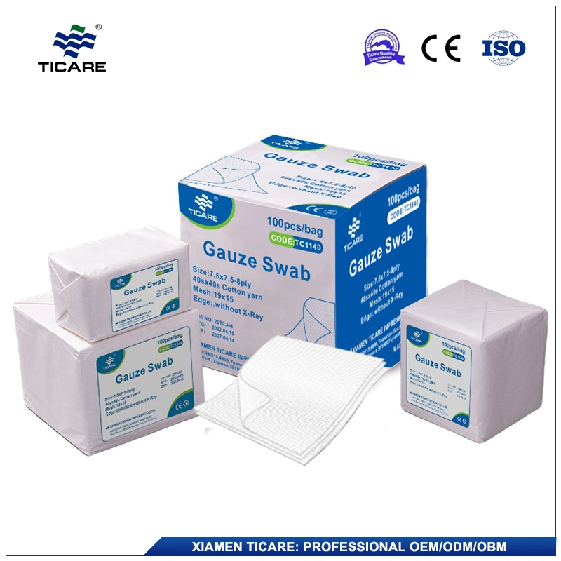 Customized 4-16 Ply Non Sterile Gauze Swab of 100 Per Pack