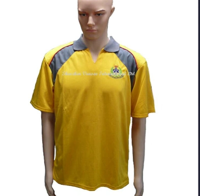 Cheap Promotional Yellow Man Polo Shirt Short Sleeves Polyester