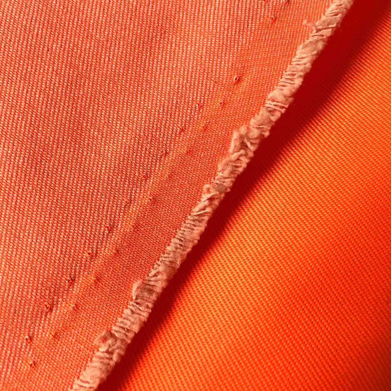 Wasserabweisender Twill aus fluoreszierender Orange-Baumwolle für hoch sichtbare Arbeitskleidung