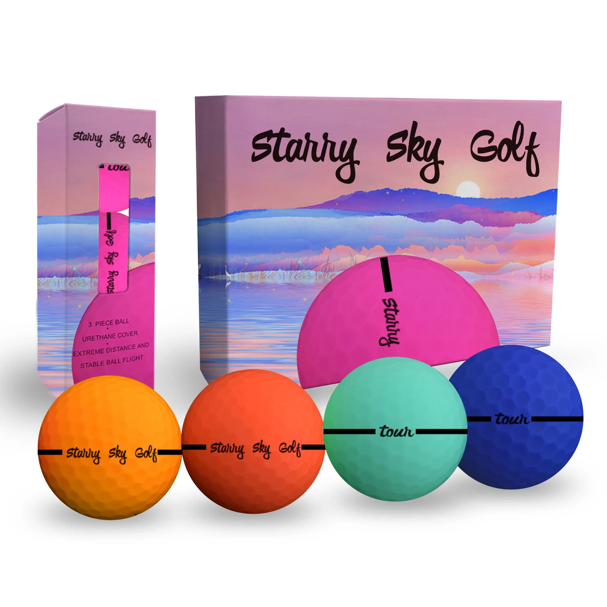 Wholesale Hot Sale 2 3 4 Piece Matte Surlyn Golf Color Balls Custom Printing Logo Shiny Urethane Color Golf Balls