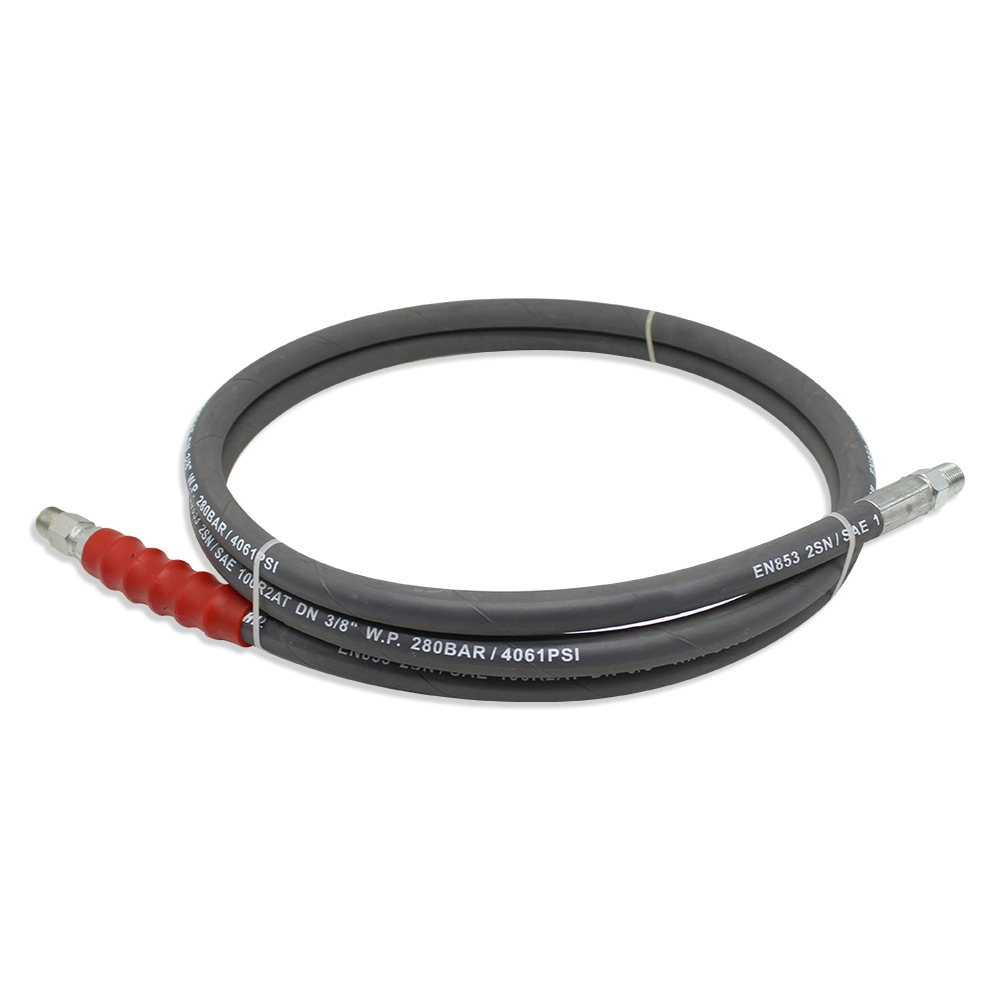 3/8 X 50' 3000 Psi Black Pressure Washer Hose Replacement / Extension Assembly Male X Male Swivel