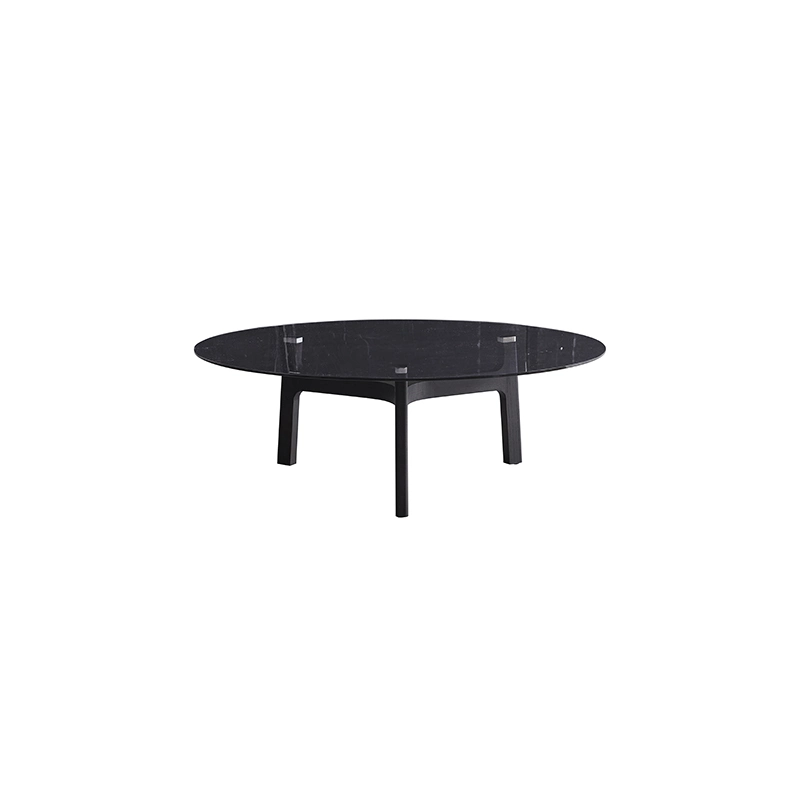 Nordic Style Italian Design Home Furniture Modern Living Room Center Glass Coffee Table Round Solid Wood Frame Tea Table