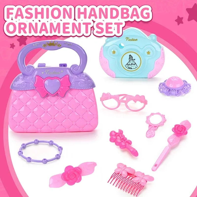 Fashion Children Comb Rings Mirrors Plastics Camera Dressing Portable Handbags Girls Pretend House Playset Jewelry Bag Set