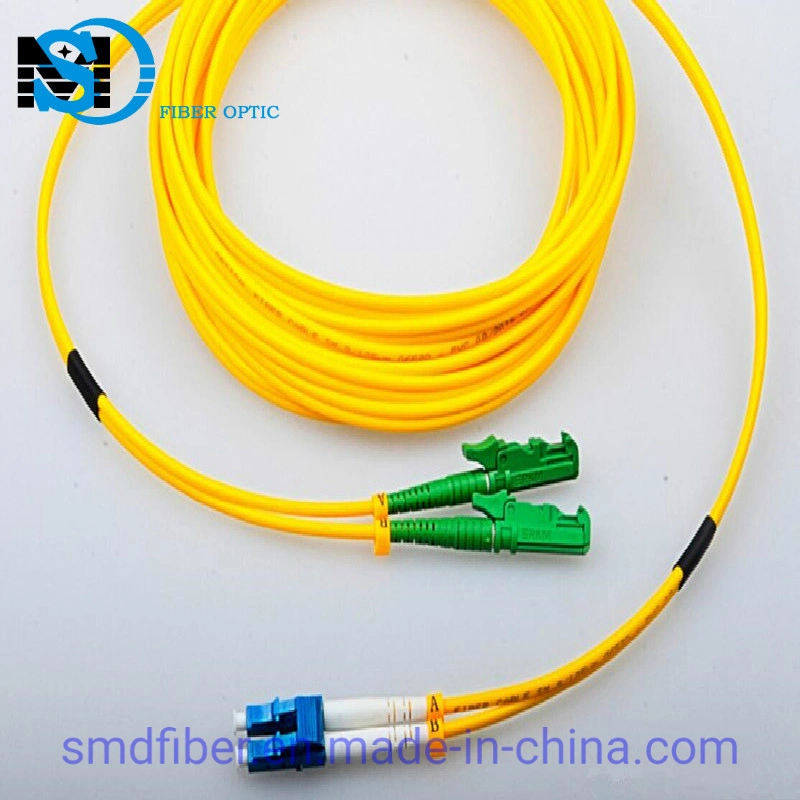 PVC Singlemode Dx E2000/Upc to LC/Upc Fiber Optic Cable