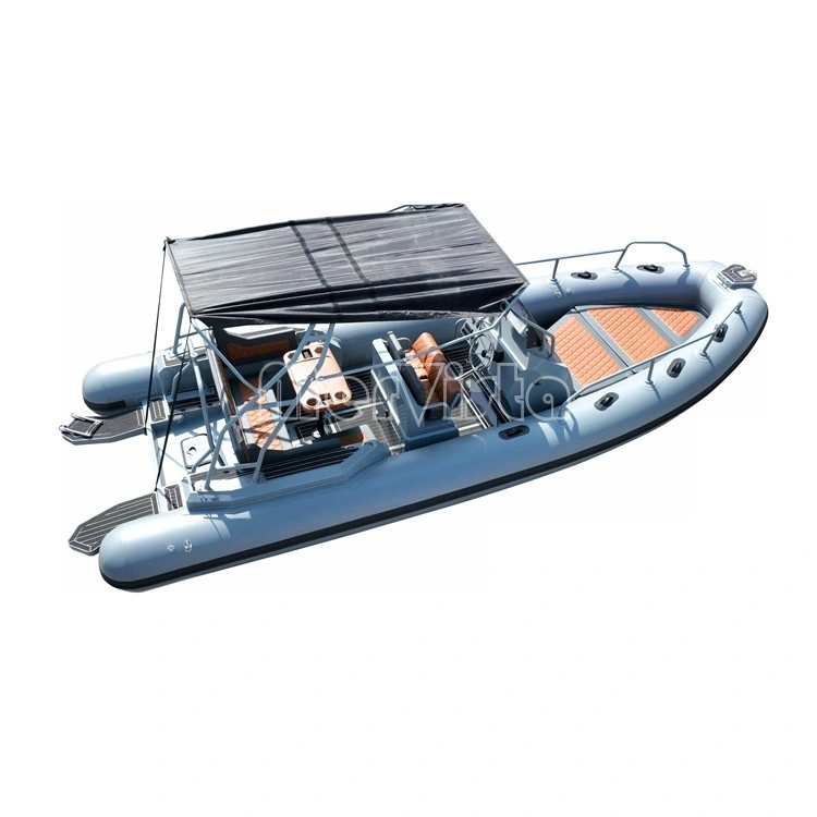 CE 6.8m Bateau de mer en aluminium Bateau de pêche de luxe Yacht à moteur Gommone Con Volante Bateau de pêche 22FT