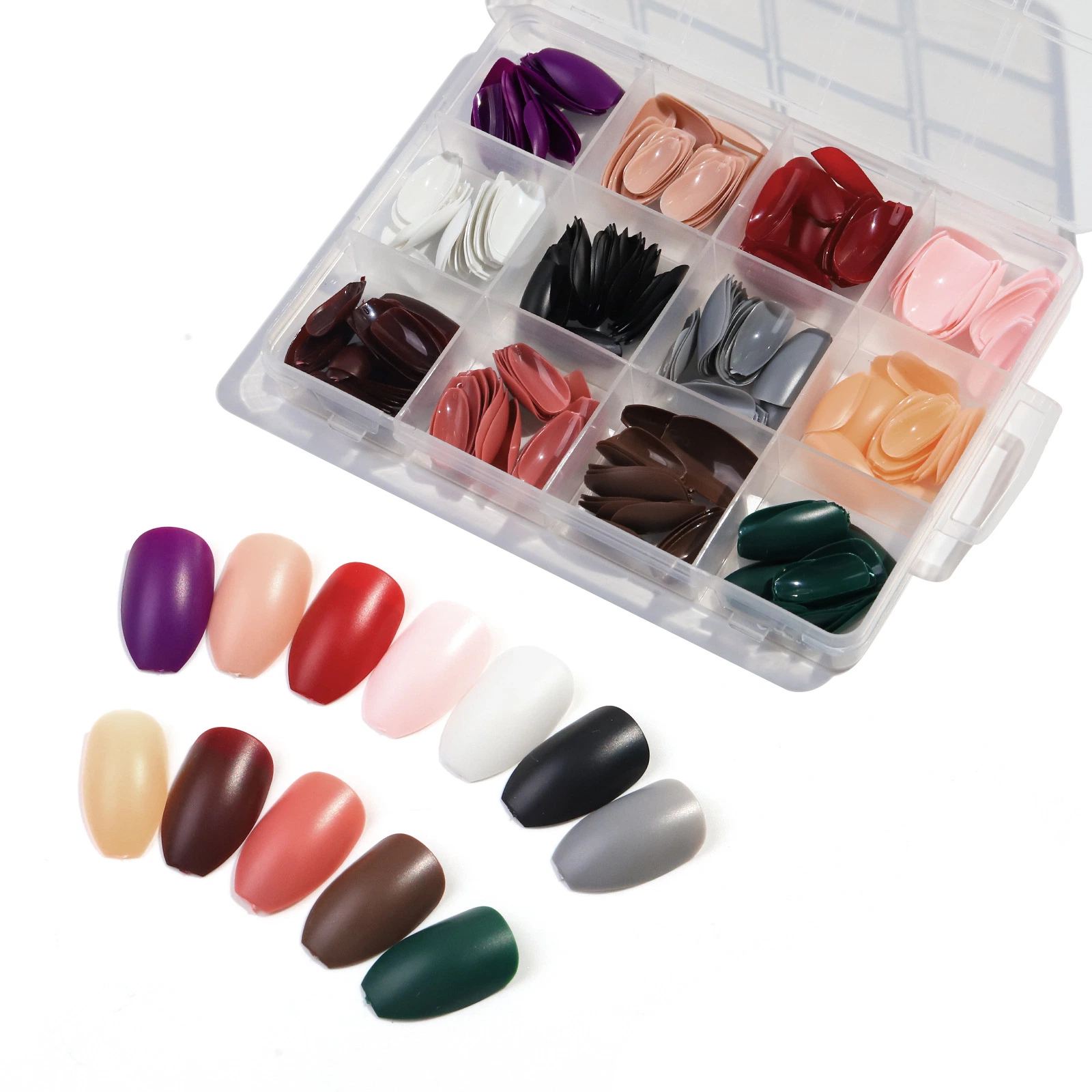 12 Colours Candy Colors French False Nail Tips Rainbow Color Artificial Fake Nail Art Beauty Manicure Makeup Tools Art Nail