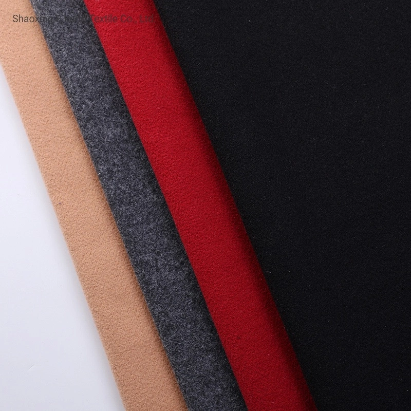 Both Side Anti-Pilling Plain Recycled Knit Fleece 100% Polyester Brush Fabric for Wool Garment Coat Pants