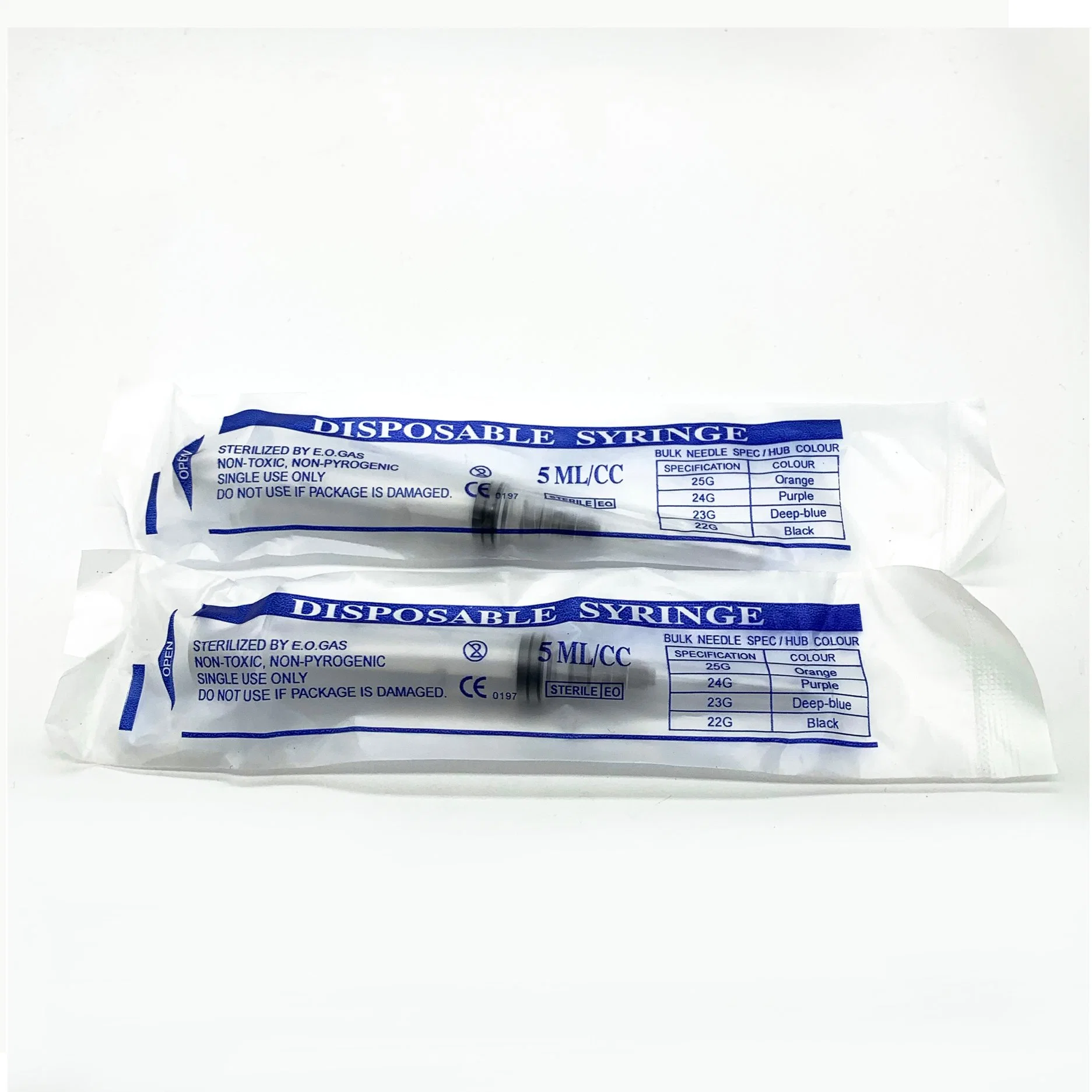 Medical Disposable Sterile 3-Parts Syringe Luer Lock Luer Slip with/Without Needle CE ISO OEM